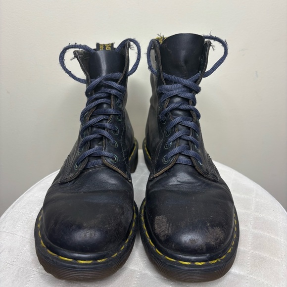 Vintage Dr Martens Boots Made in England 90s Womens Navy Black Rare Womens - Picture 3 of 7